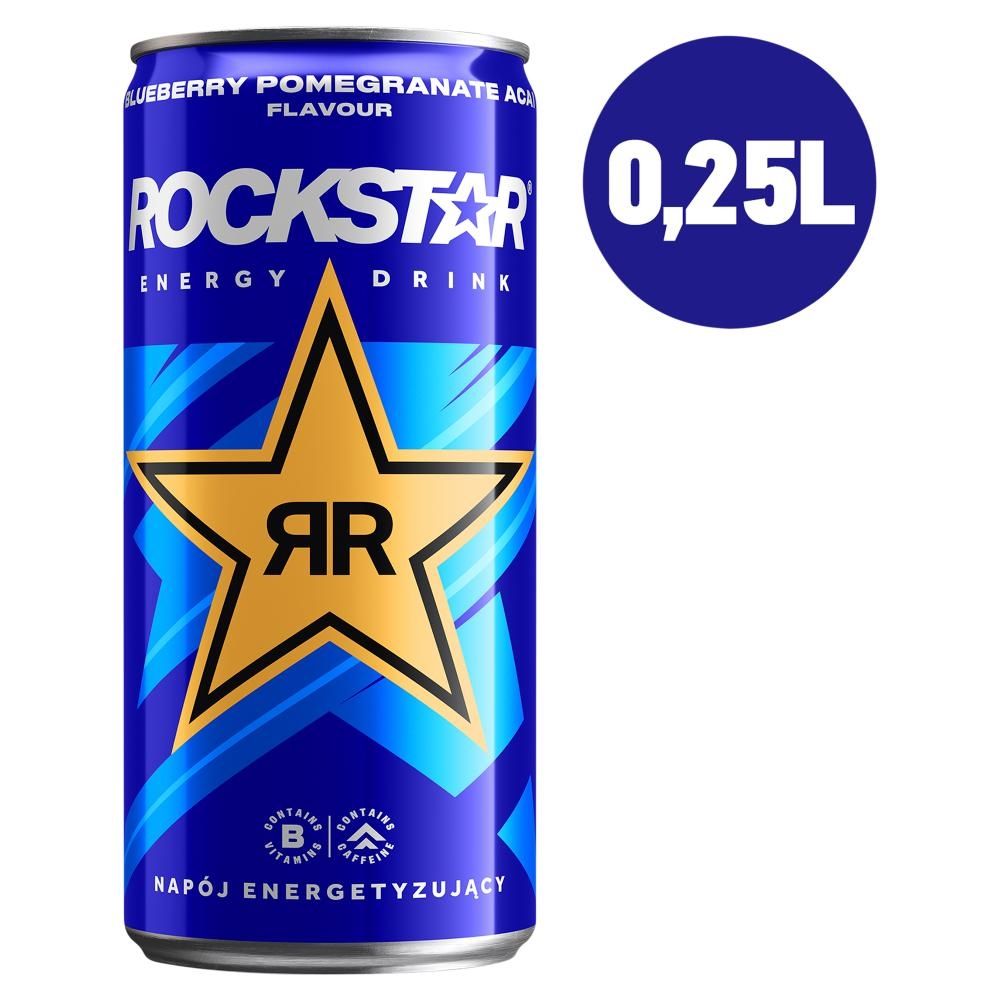 Rockstar Gazowany napój energetyzujący o smaku owoców jagodowych i granatu 250 ml