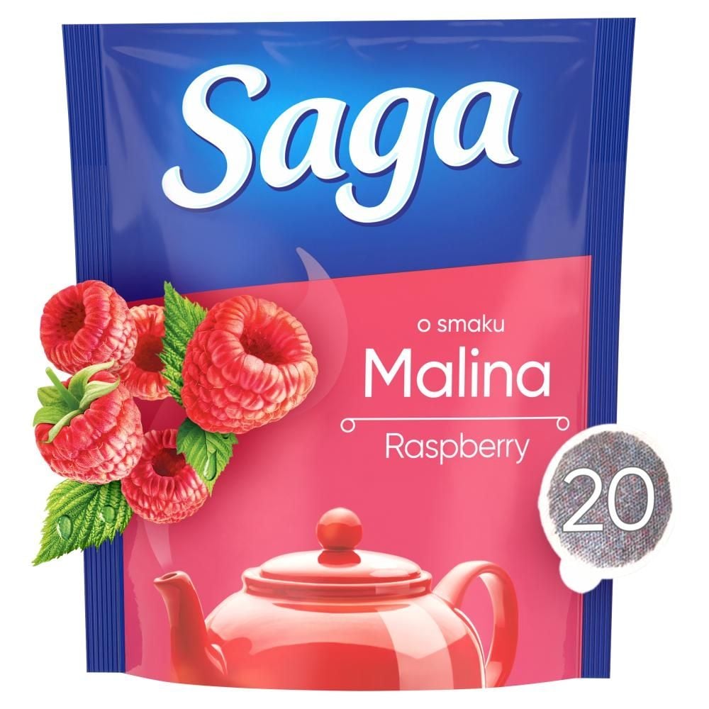 Saga Herbatka owocowa o smaku malina 34 g (20 torebek)