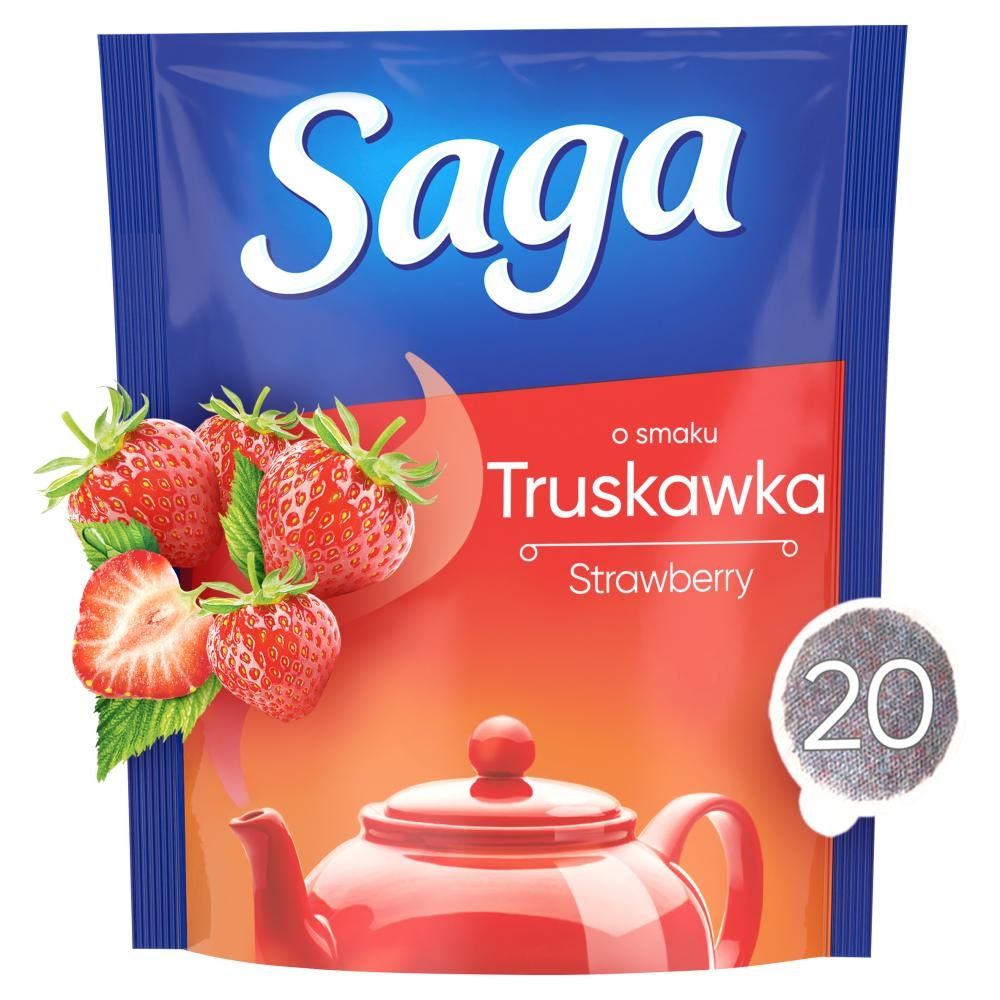 Saga Herbatka owocowa o smaku truskawka 34 g (20 torebek)