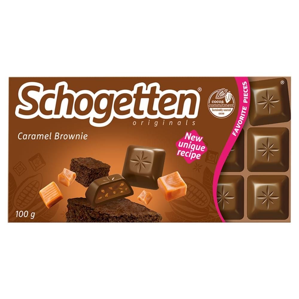 Schogetten Czekolada mleczna z nadzieniem brownie z karmelem 100 g