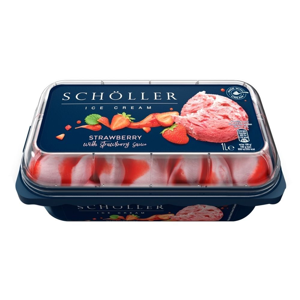 Schöller Lody truskawkowe z koktajlem truskawkowym 1 l