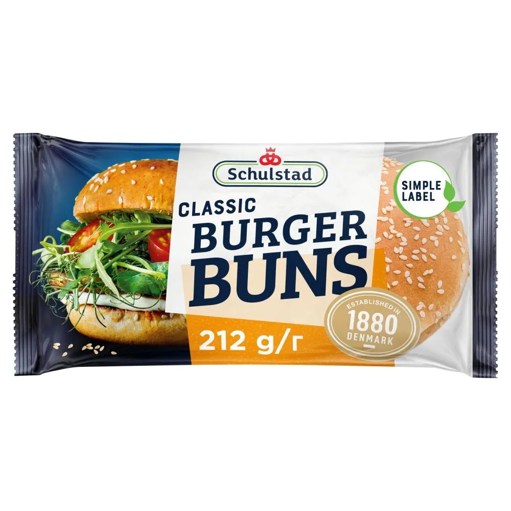 Schulstad Classic Bułki pszenne do przygotowywania hamburgerów 212 g (4 x 53 g)