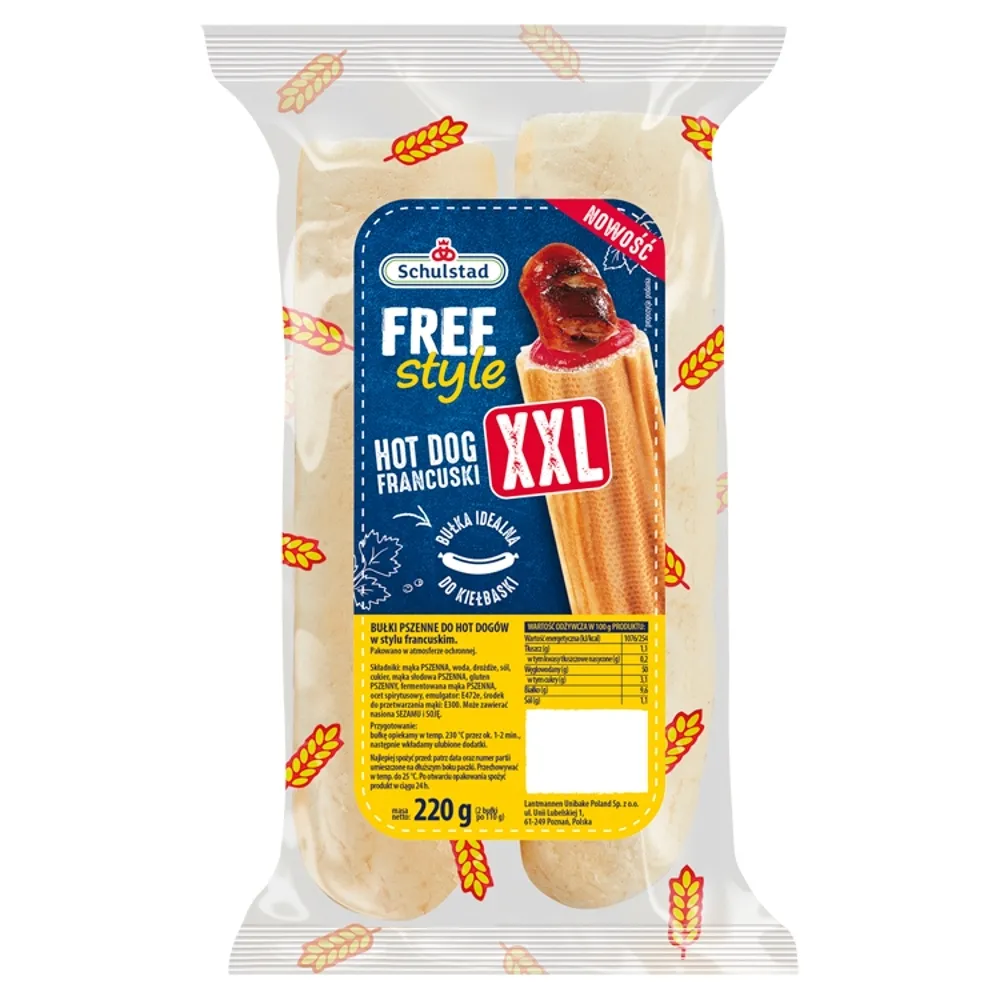 Schulstad Free Style Bułki pszenne do hot dogów w stylu francuskim 220 g (2 x 110 g)