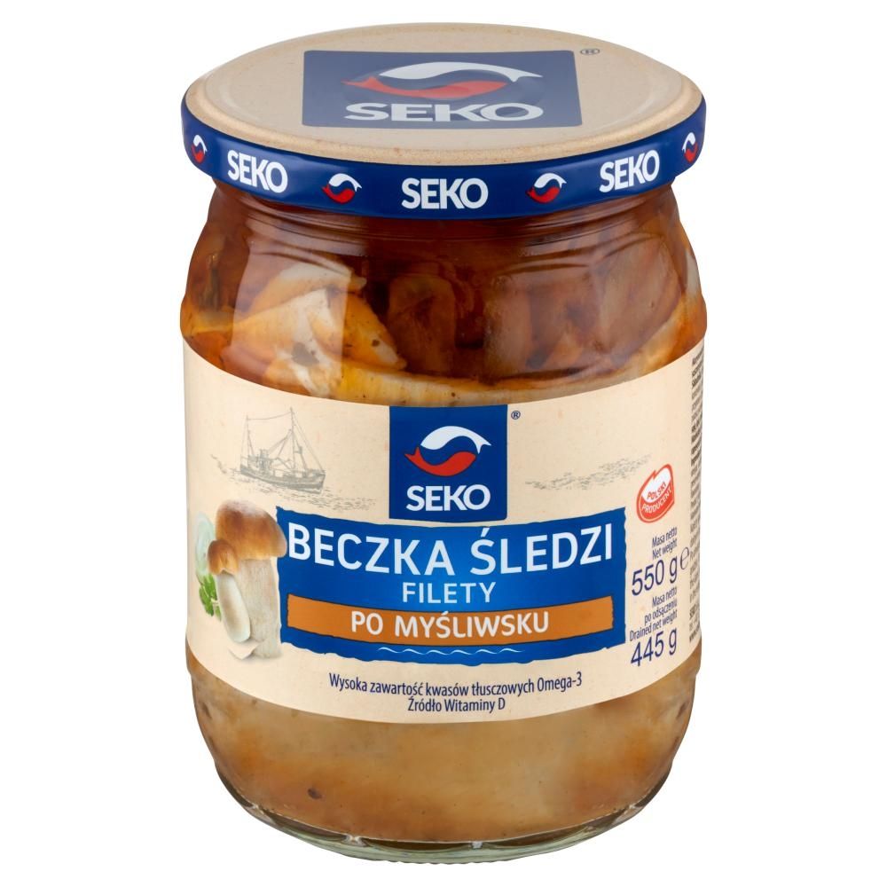 SEKO Beczka śledzi Filety po myśliwsku 550 g