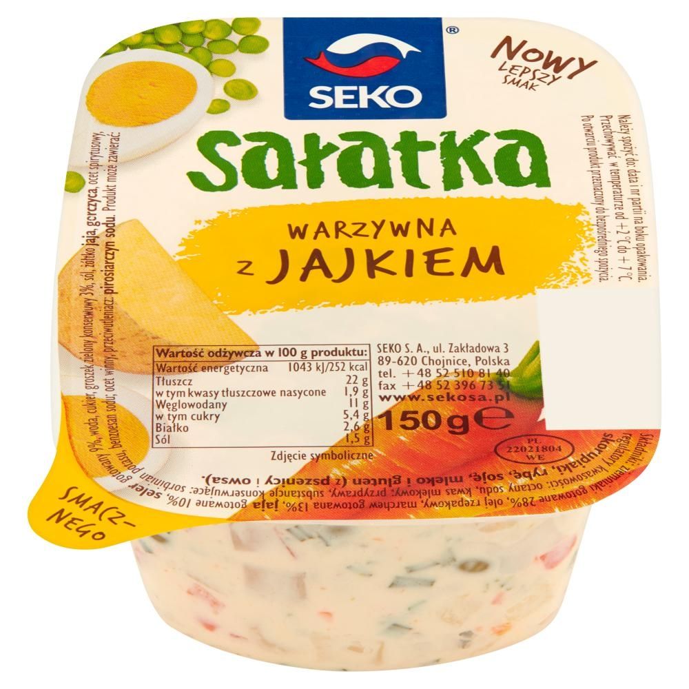 SEKO Sałatka warzywna z jajkiem 150 g