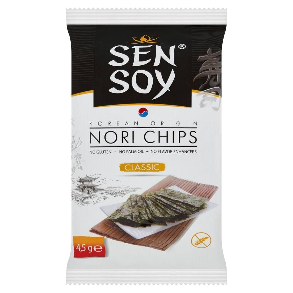 Sen Soy Chipsy nori z alg morskich classic 4,5 g