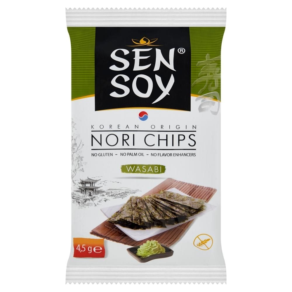 Sen Soy Chipsy nori z alg morskich wasabi 4,5 g