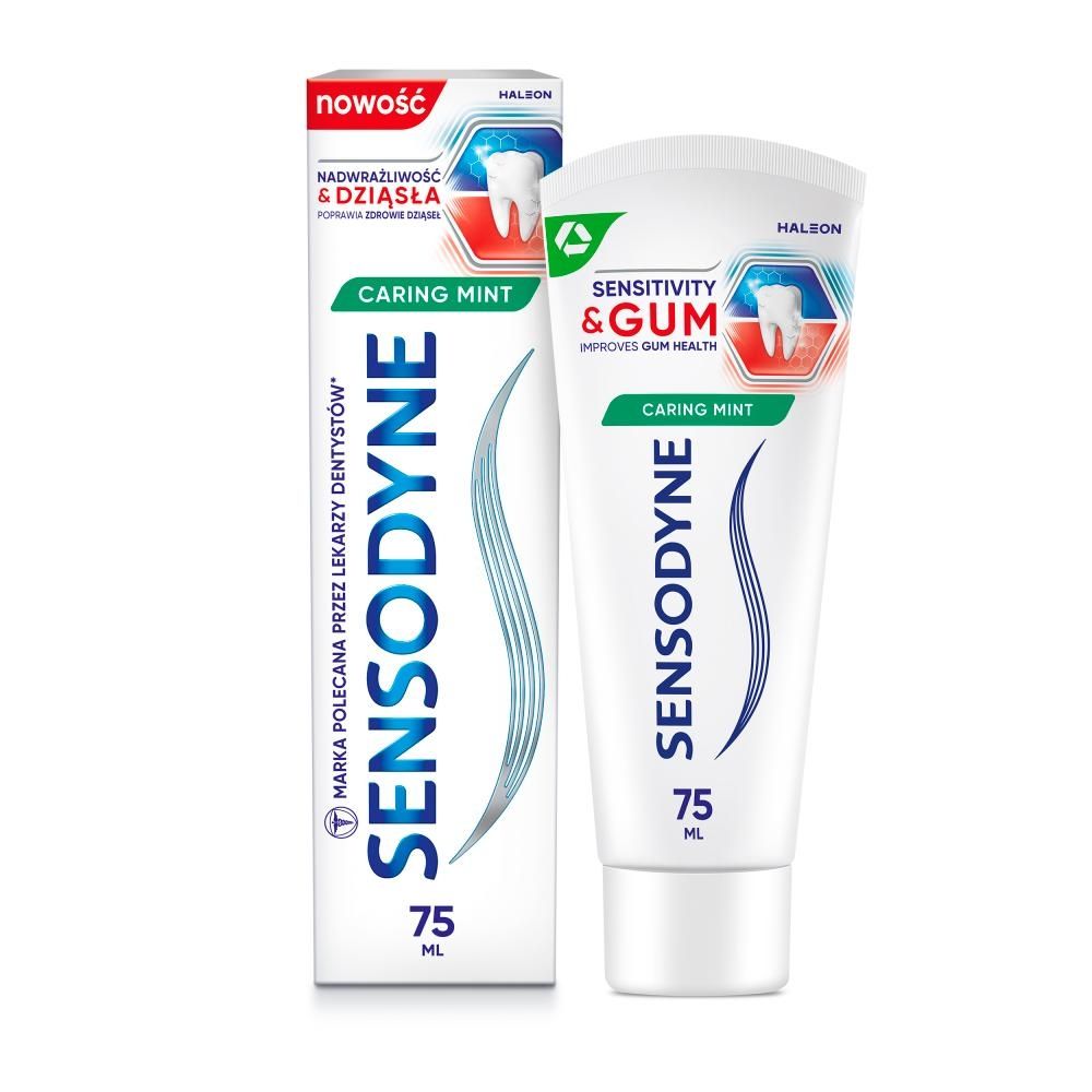 Sensodyne Caring Mint Pasta do zębów z fluorkiem nadwrażliwość & dziąsła 75 ml