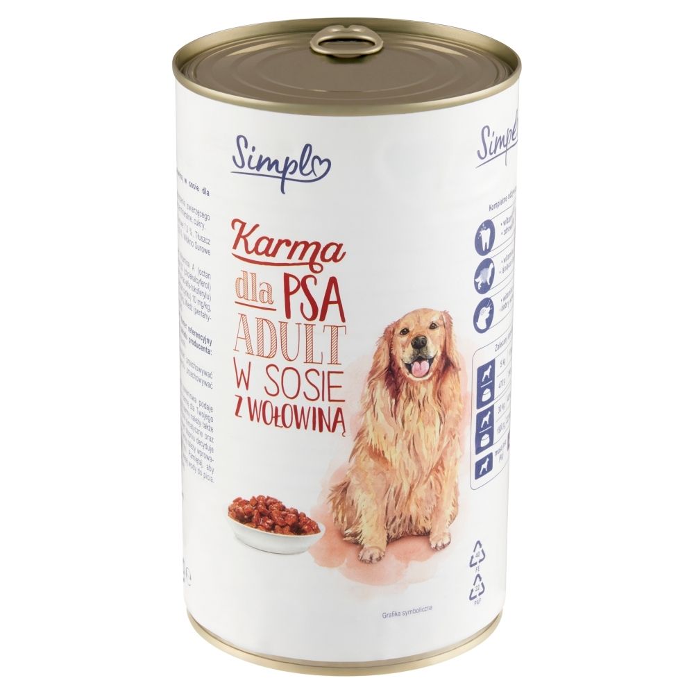 Simpl Adult Karma dla psa w sosie z wołowiną 1250 g Zakupy online z dostawą do domu Carrefour pl