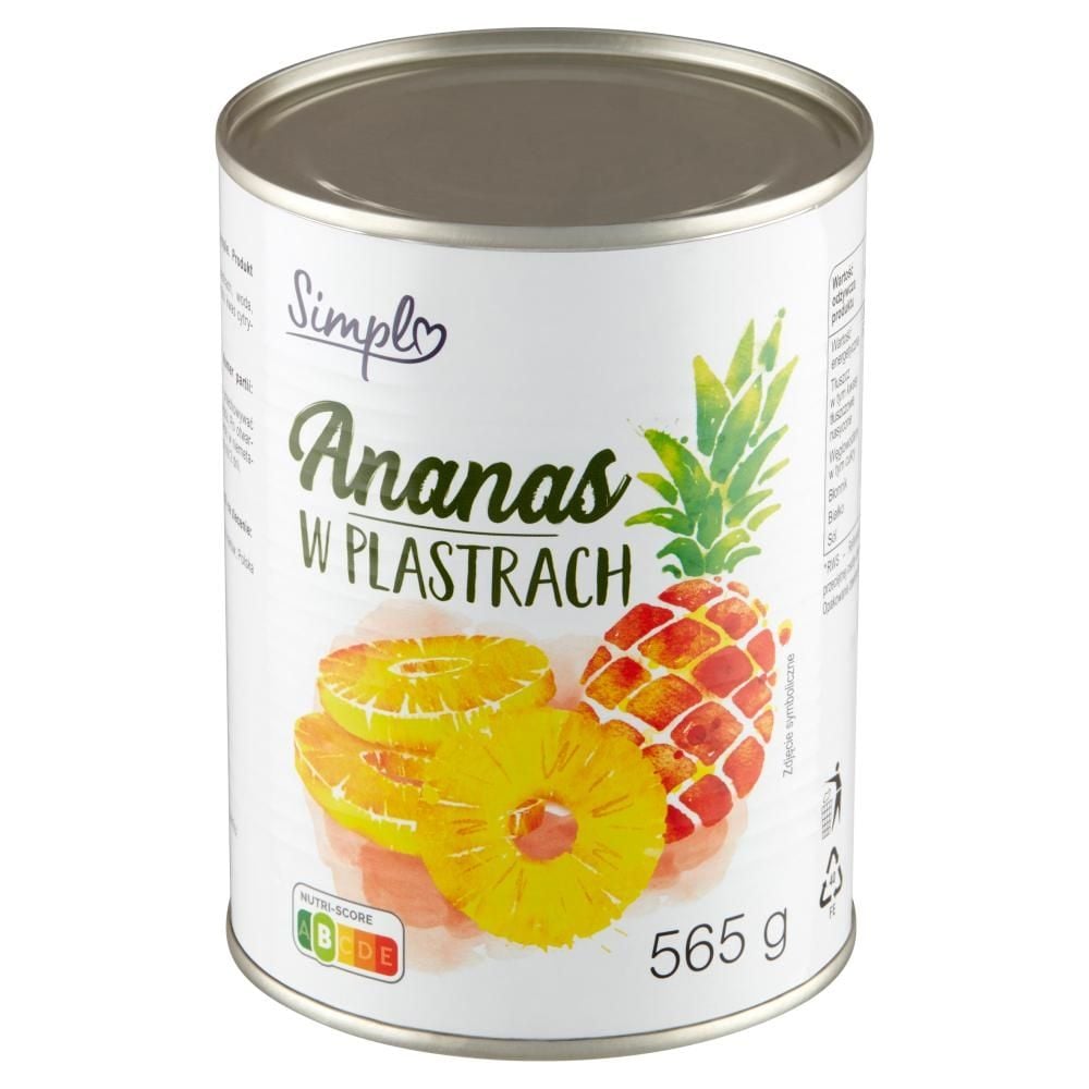 Simpl Ananas w plastrach 565 g