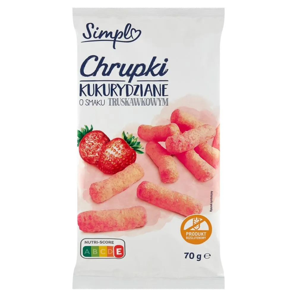 Simpl Chrupki kukurydziane o smaku truskawkowym 70 g