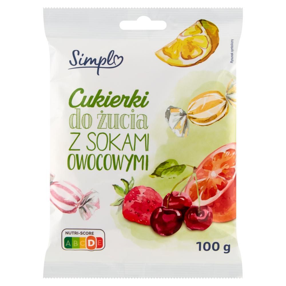 Simpl Cukierki do żucia z sokami owocowymi 100 g