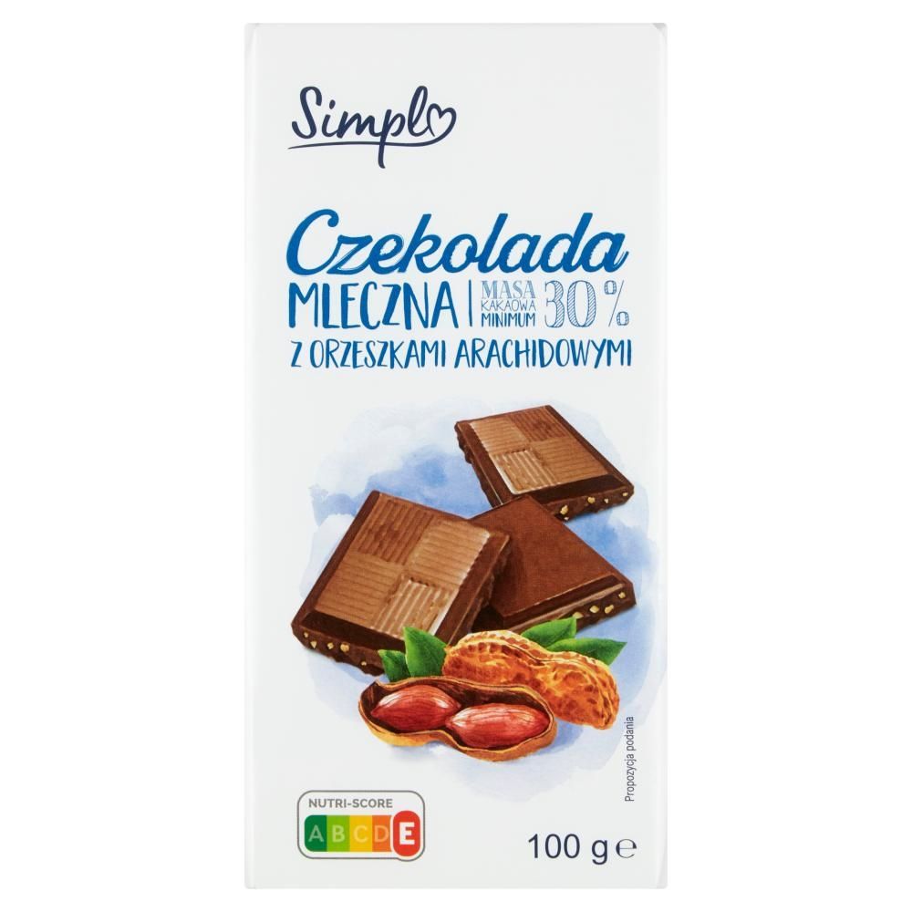 Simpl Czekolada mleczna z orzeszkami arachidowymi 100 g