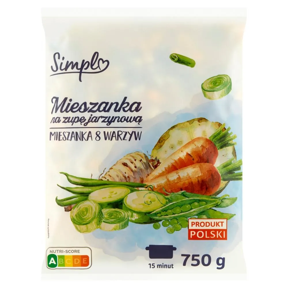 Simpl Mieszanka na zupę jarzynową mieszanka 8 warzyw 750 g