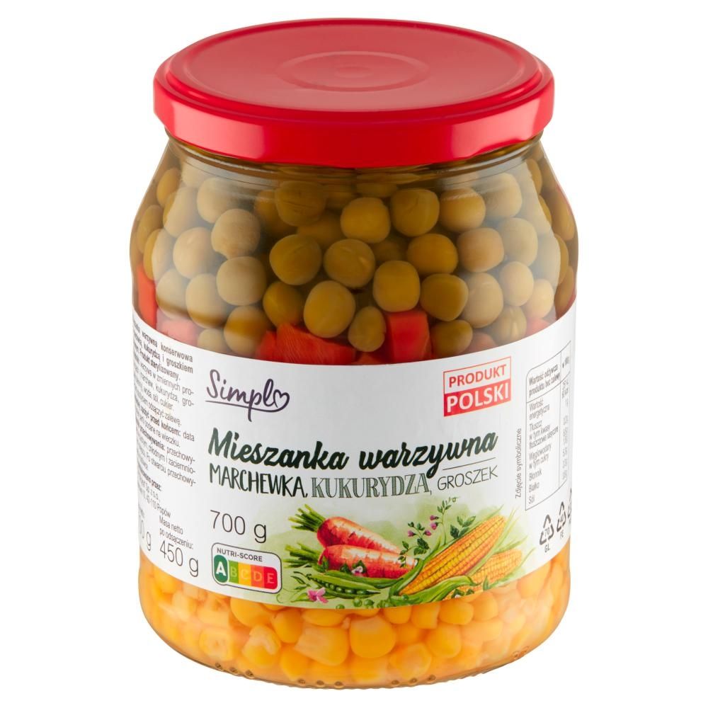 Simpl Mieszanka warzywna marchewka kukurydza groszek 700 g