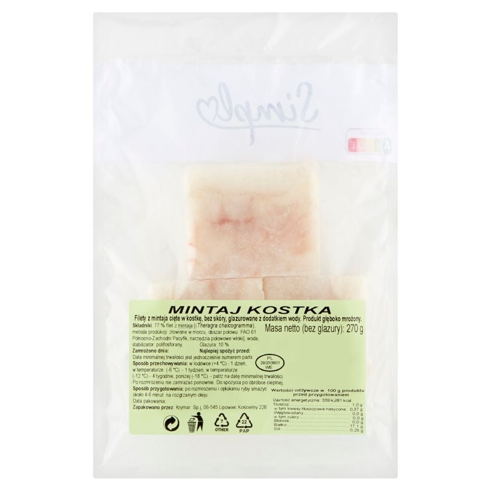 Simpl Mintaj kostka 270 g