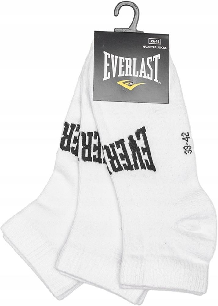 SKARPETY EVERLAST QUARTERY 3PAK BIAŁY 39/42