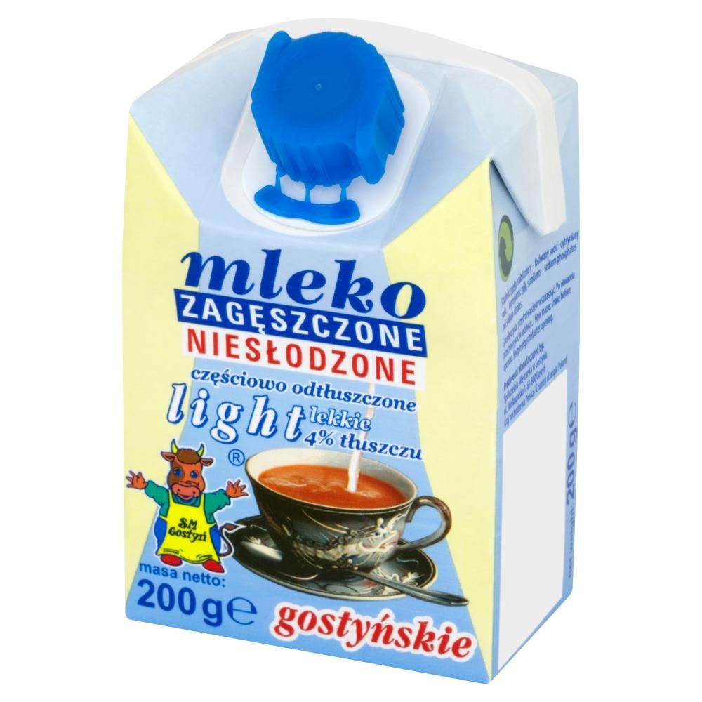 SM Gostyń Mleko gostyńskie zagęszczone niesłodzone light 4% 200 g