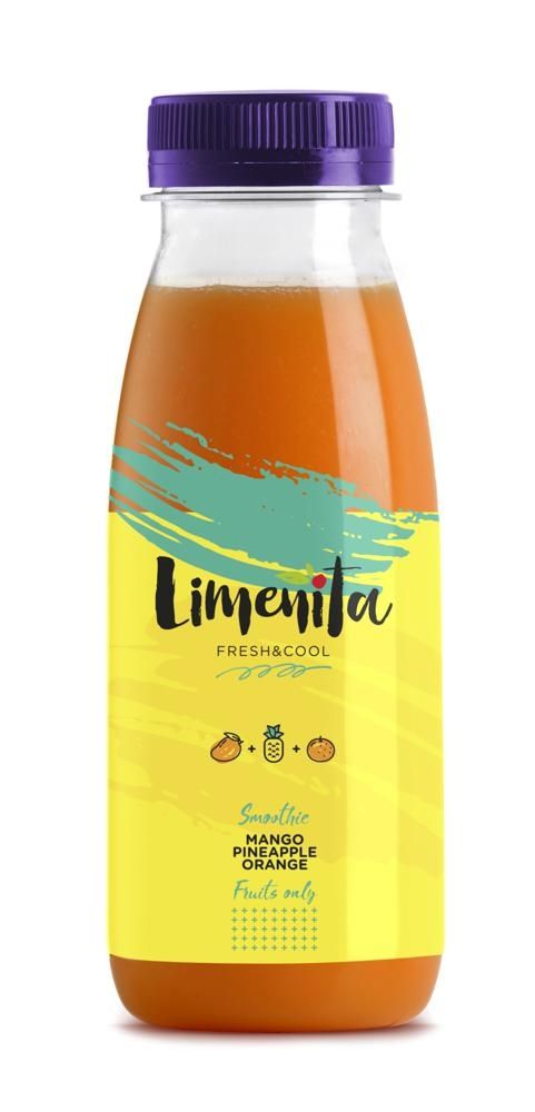 Smoothie z wyciśniętych soków i puree z mango, ananasa pomarańczy Limenita 250 ml