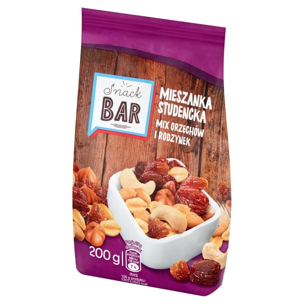 Snack Bar Mieszanka studencka mix orzechów i rodzynek 200 g