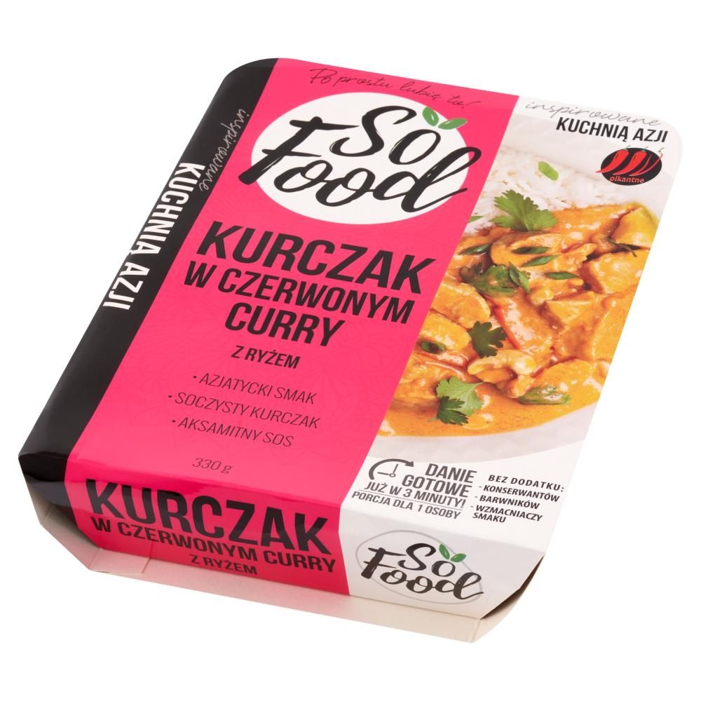 So Food Inspirowane Kuchnią Azji Kurczak w czerwonym curry z ryżem 330 g