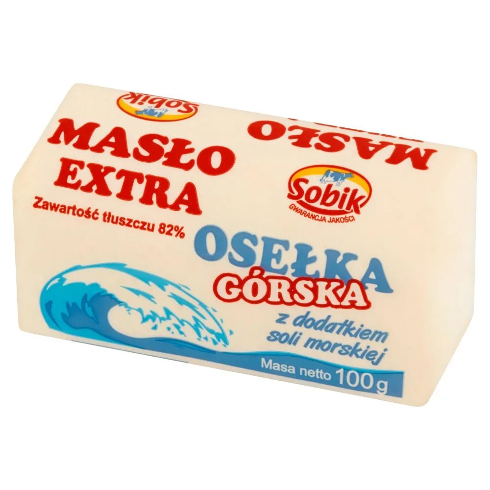 Sobik Masło ekstra osełka górska z dodatkiem soli morskiej 100 g