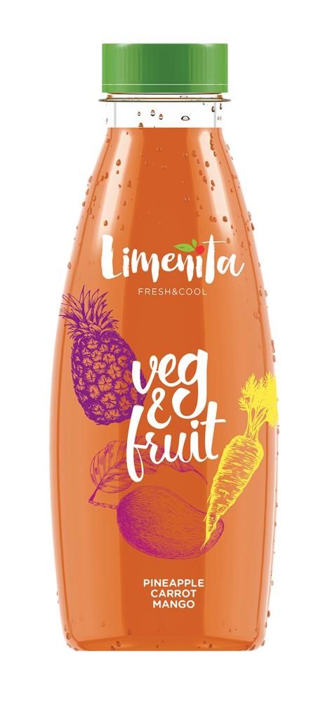 Sok wyciśnięty z ananasa, marchwi i mango Limenita 500 ml