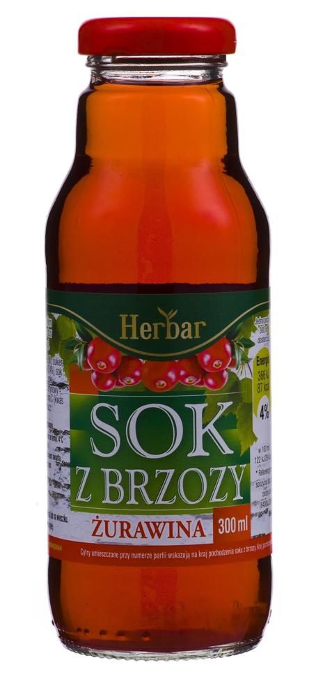 Sok z brzozy z żurawiną 300 ml