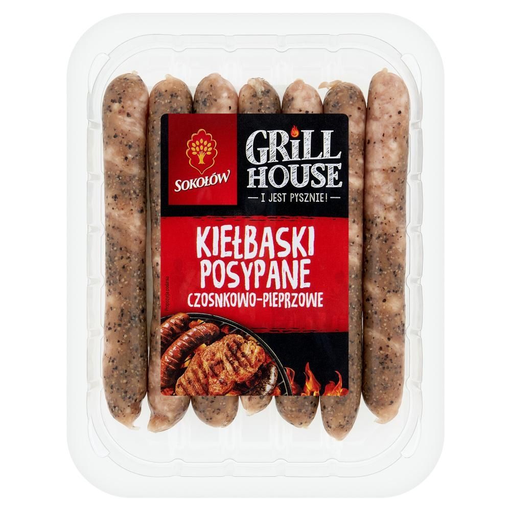 Sokołów Grill House Kiełbaski posypane czosnkowo-pieprzowe 300 g