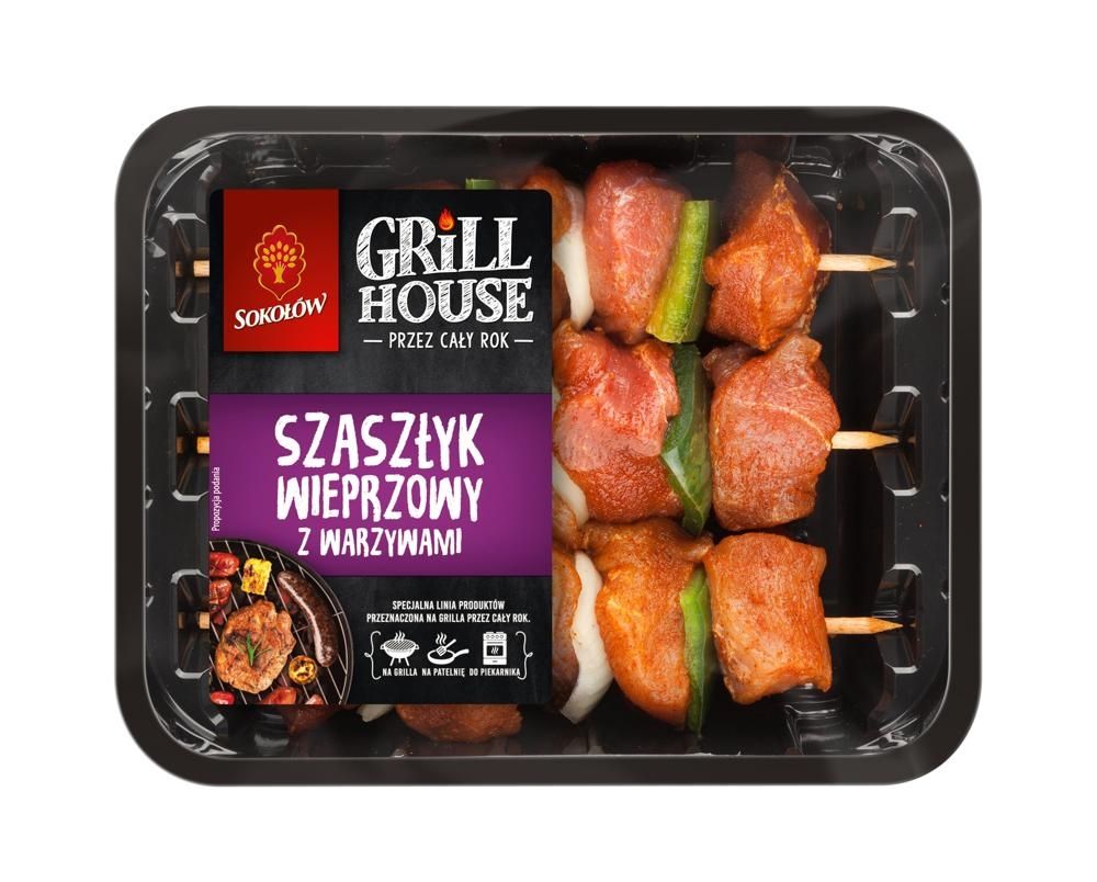 Sokołów GRiLL HOUSE szaszłyk wieprzowy z warzywami MAP 400 g