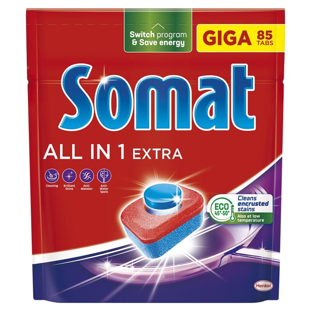 Somat All In 1 Extra Tabletki do mycia naczyń w zmywarkach 1411 g (85 sztuk)