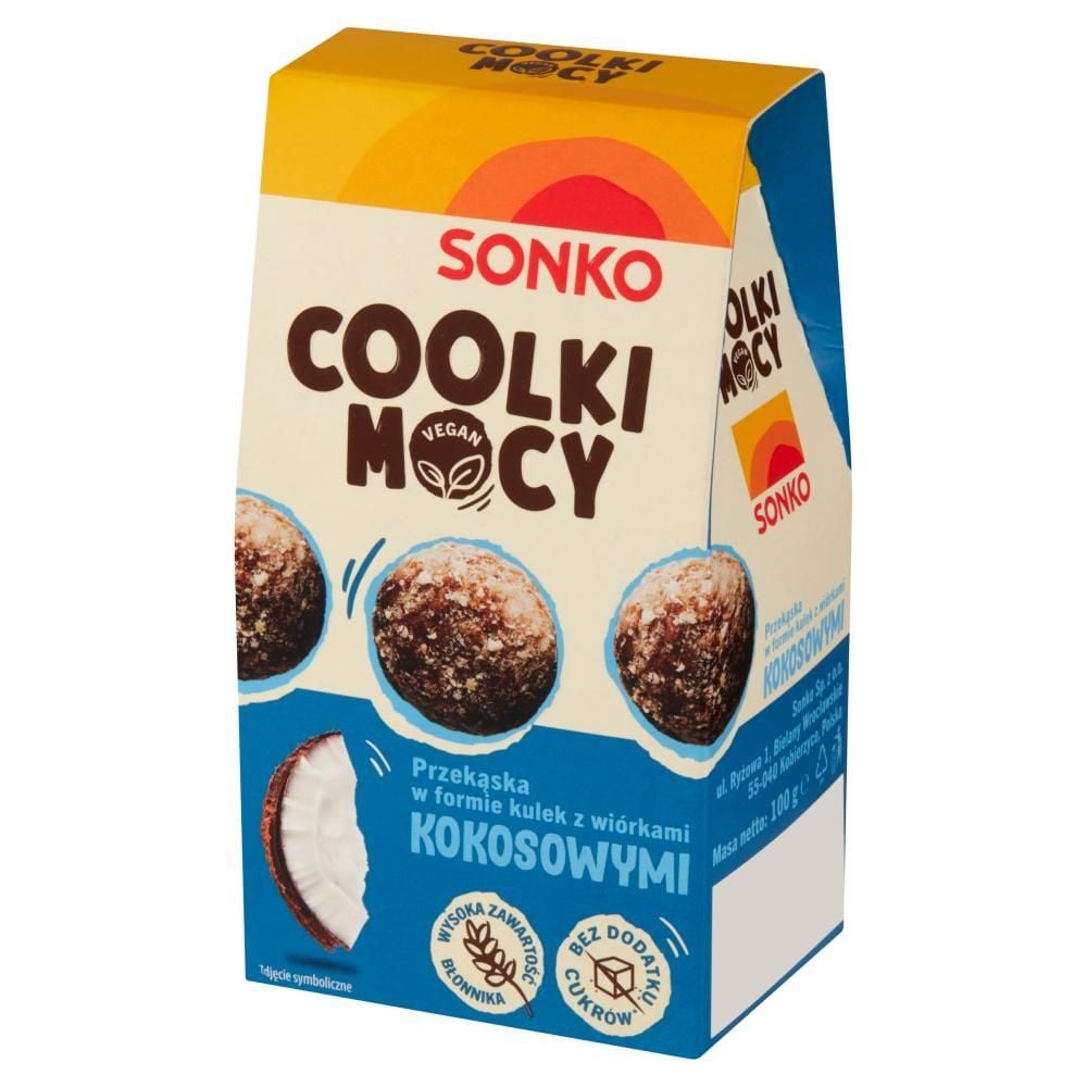 Sonko Coolki Mocy Przekąska w formie kulek z wiórkami kokosowymi 100 g