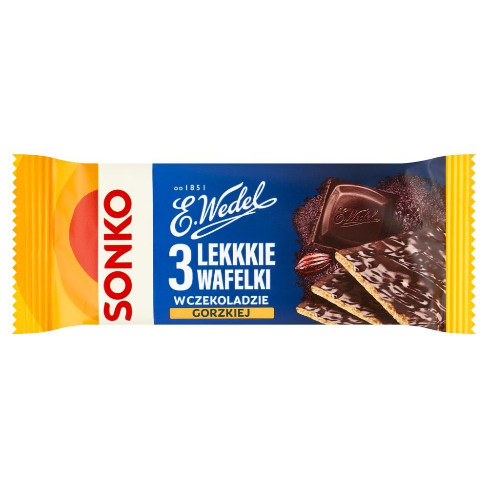 Sonko Lekkie wafelki w ciemnej czekoladzie 36 g (3 sztuki)