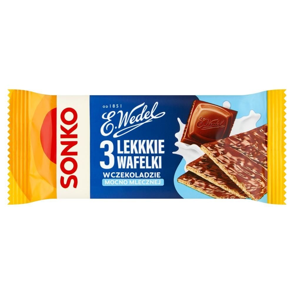 Sonko Lekkie wafelki w czekoladzie mocno mlecznej 36 g (3 sztuki)