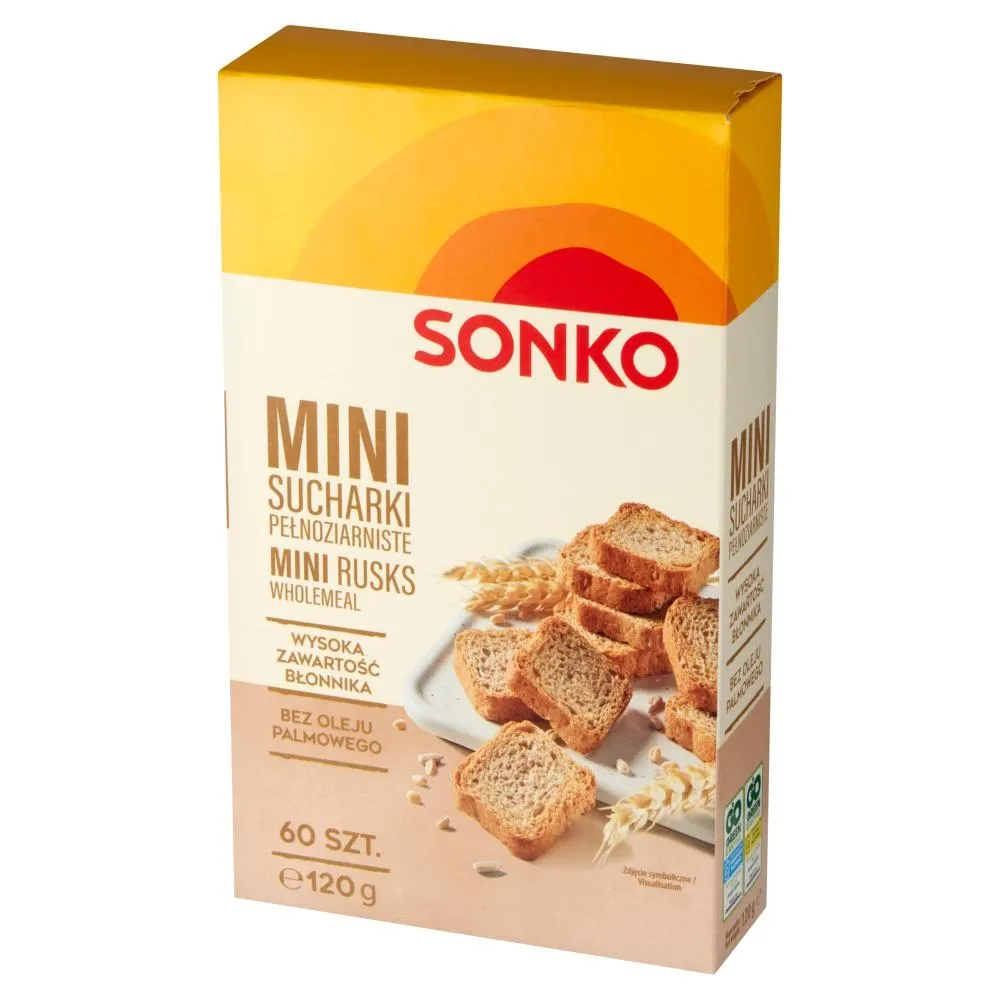 Sonko Mini sucharki pełnoziarniste 120 g (60 sztuk)