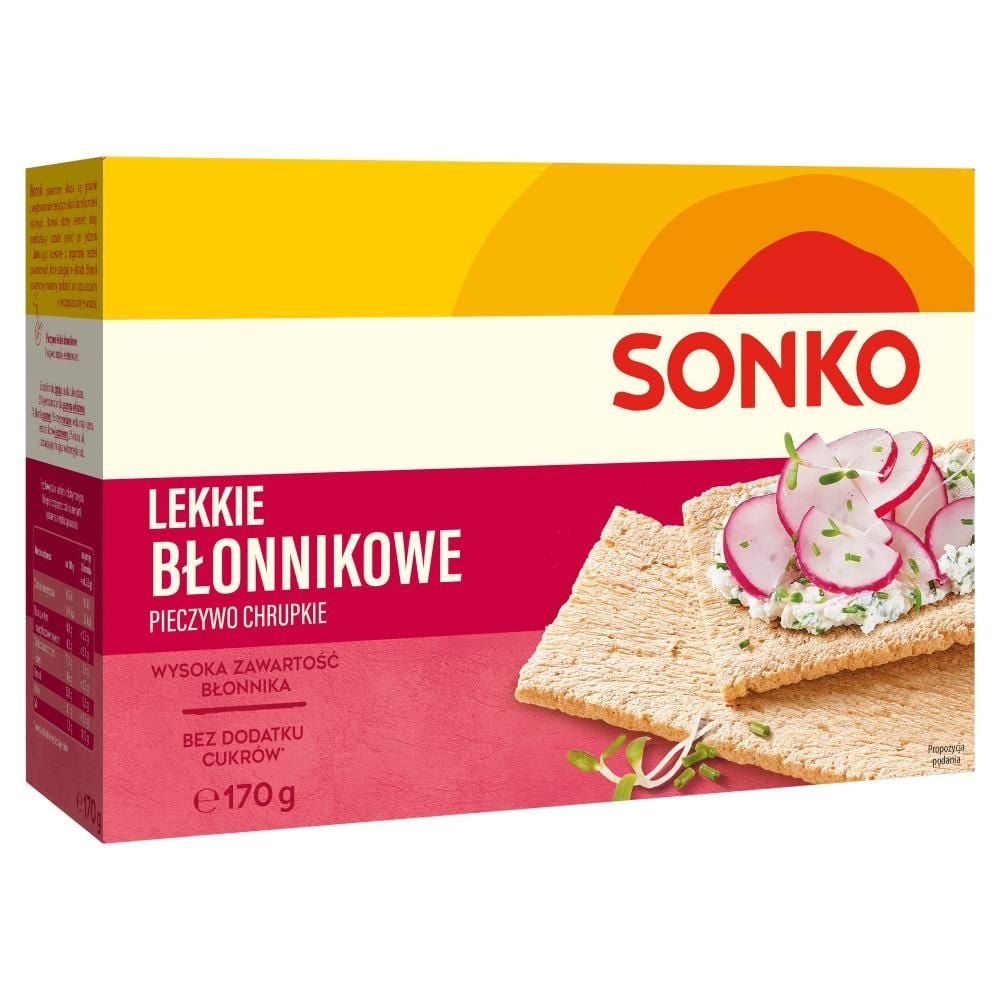 Sonko Pieczywo chrupkie Lekkie błonnikowe 170 g (32 sztuki)