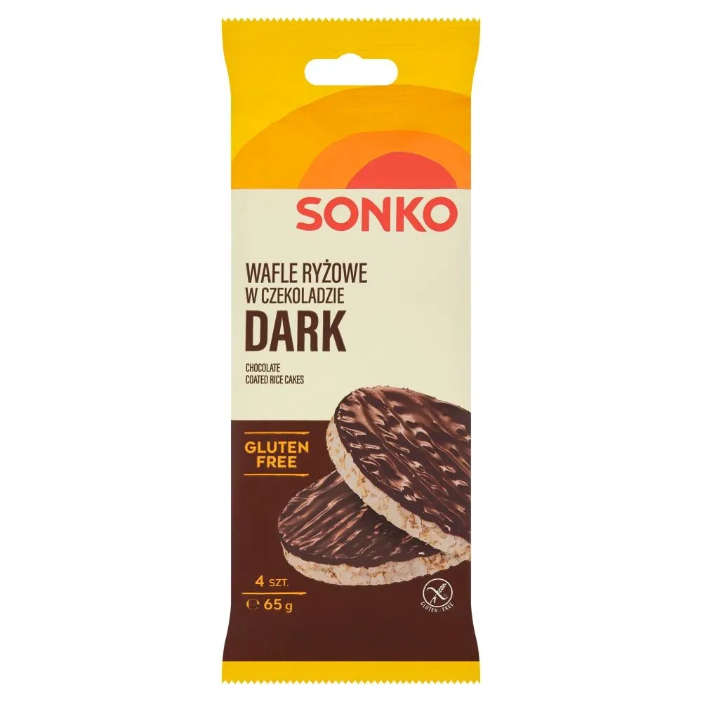 Sonko Wafle ryżowe w czekoladzie 65 g (4 sztuki)