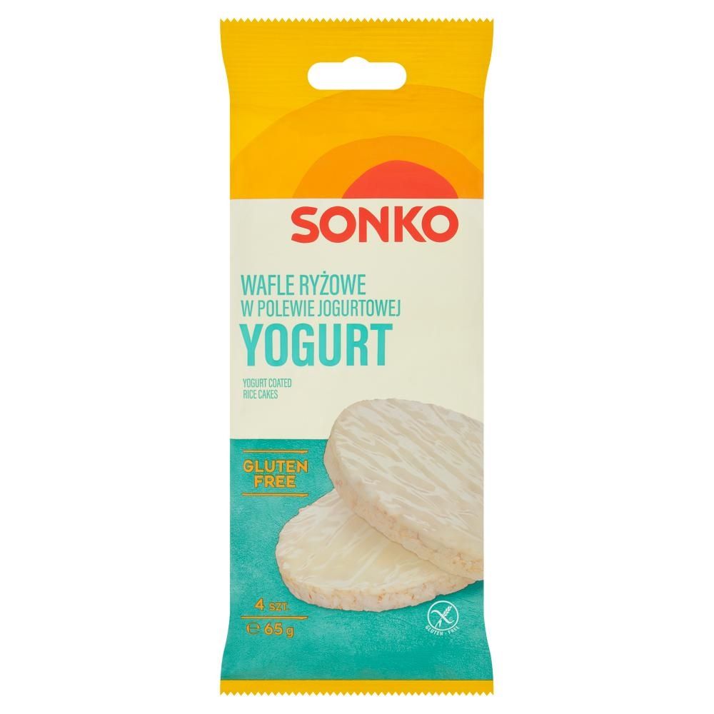 Sonko Wafle ryżowe w polewie jogurtowej 65 g (4 sztuki)