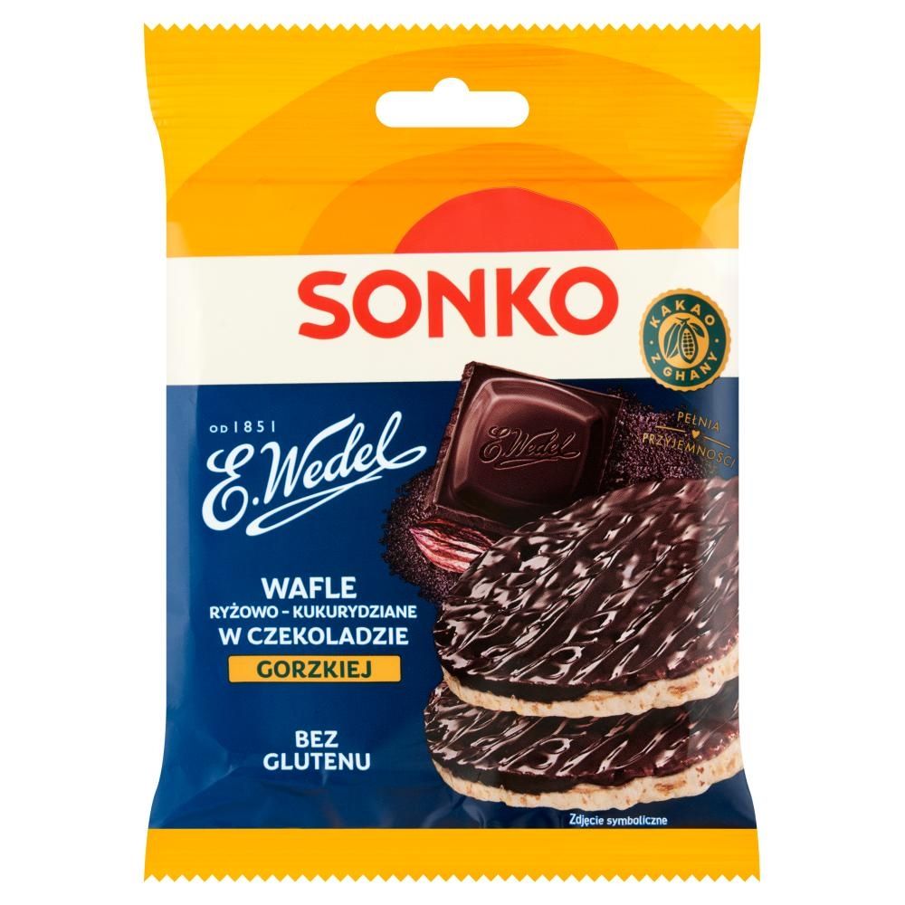 Sonko Wafle ryżowo-kukurydziane w czekoladzie gorzkiej 30 g