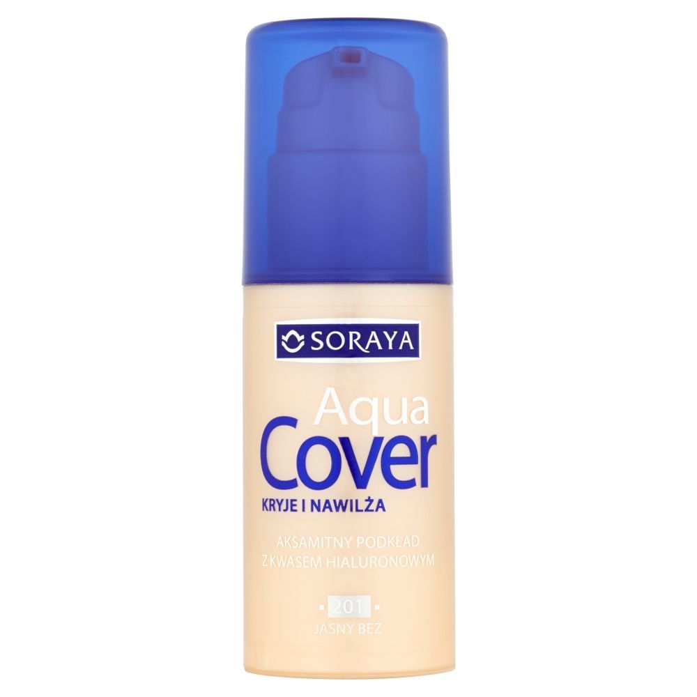 Soraya Aqua Cover Aksamitny podkład z kwasem hialuronowym 201 jasny beż 30 ml