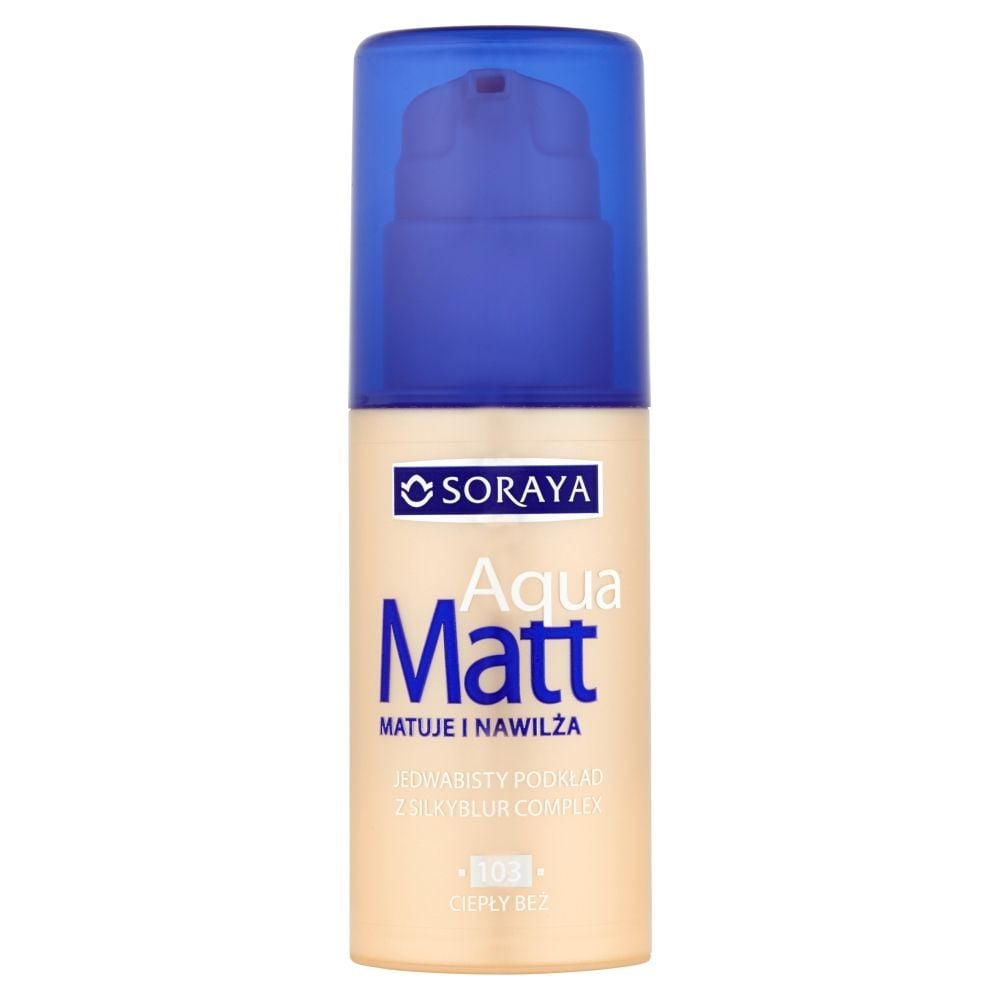 Soraya Aqua Matt Jedwabisty podkład z Silkyblur Complex 103 ciepły beż 30 ml