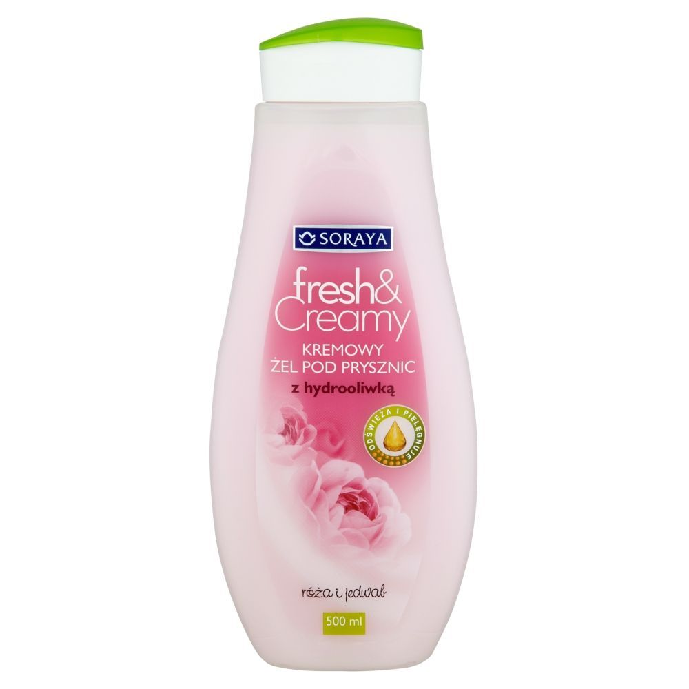 Soraya Fresh & Creamy Kremowy żel pod prysznic z hydrooliwką róża i jedwab 500 ml