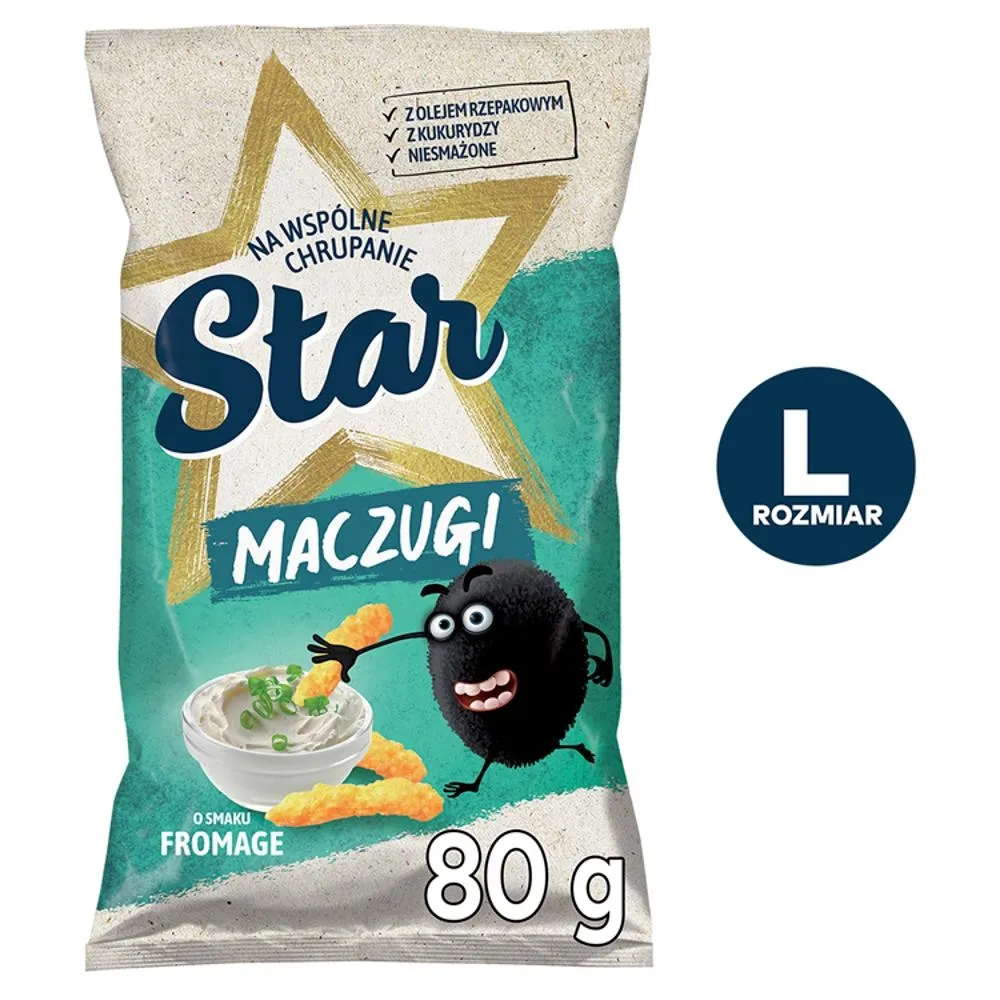 Star Maczugi Chrupki kukurydziane o smaku fromage 80 g