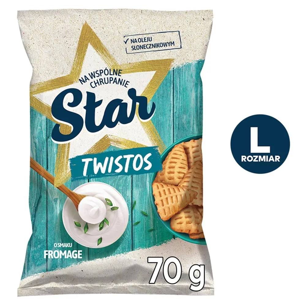 Star Twistos Przekąski ziemniaczane o smaku fromage śmietanowo-cebulowym 70 g