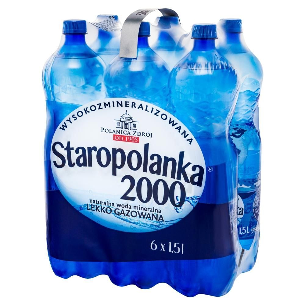 Staropolanka 2000 Naturalna woda mineralna wysokozmineralizowana lekko gazowana 6 x 1,5 l