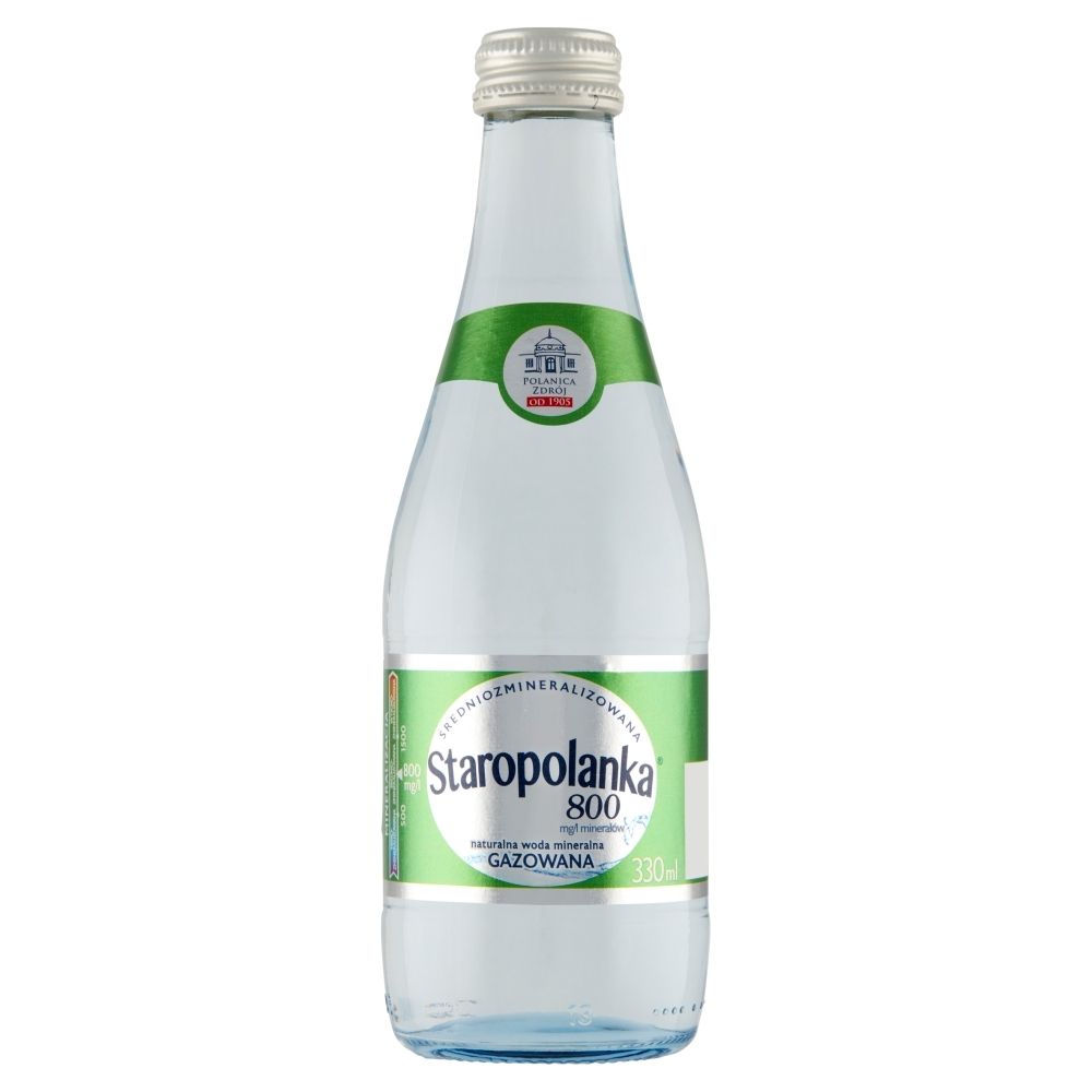 Staropolanka 800 Naturalna woda mineralna średniozmineralizowana gazowana 330 ml