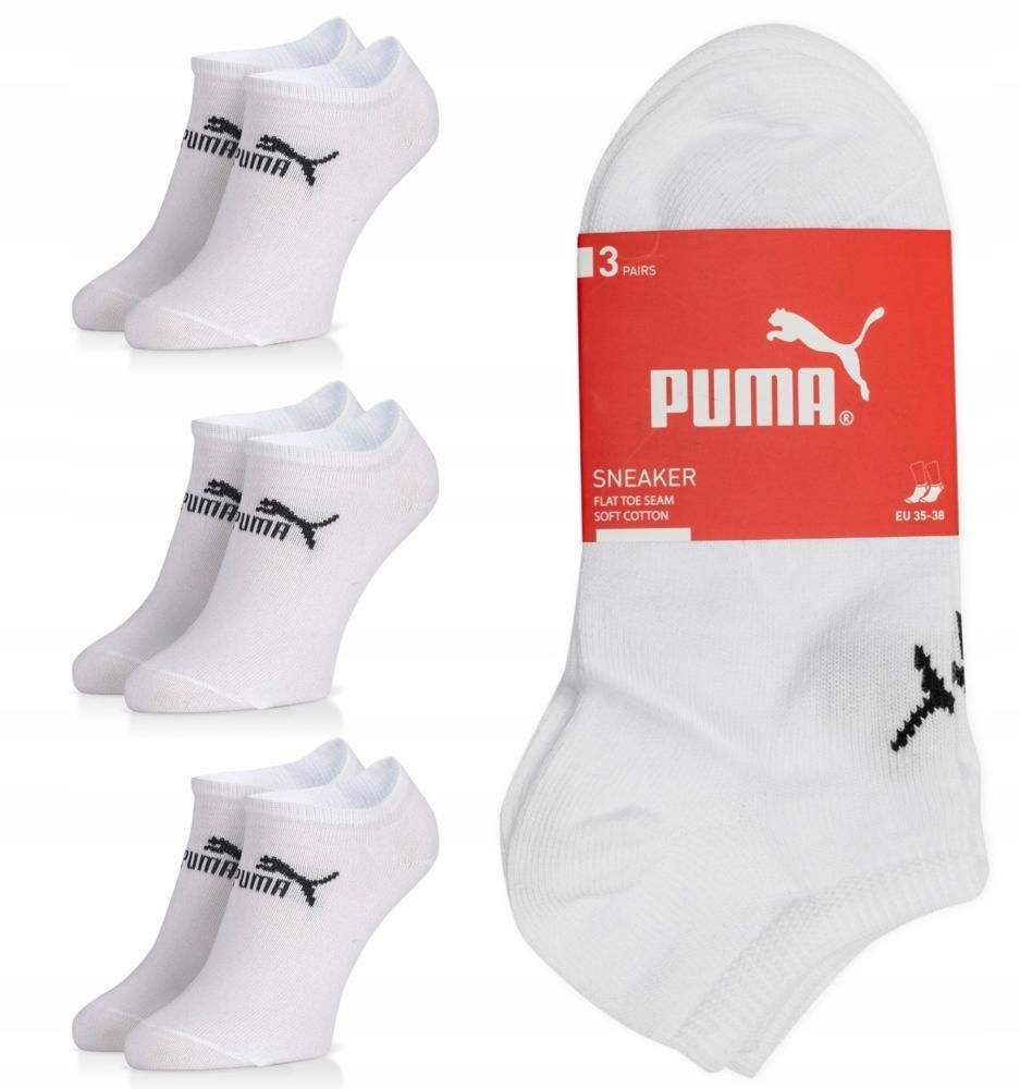 STOPKI PUMA 3 PAK BIAŁY 35/38