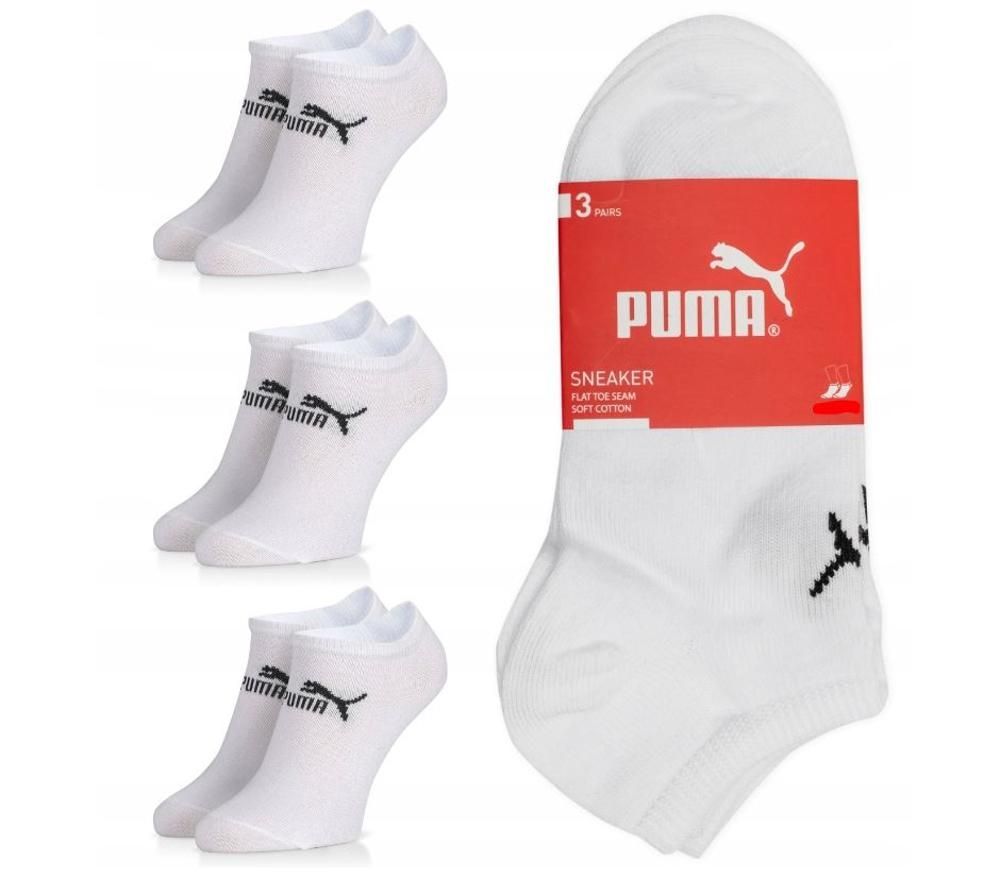 STOPKI PUMA 3 PAK BIALY 39/42