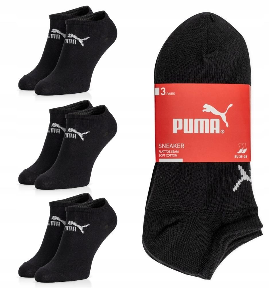 STOPKI PUMA 3 PAK CZARNY 35/38