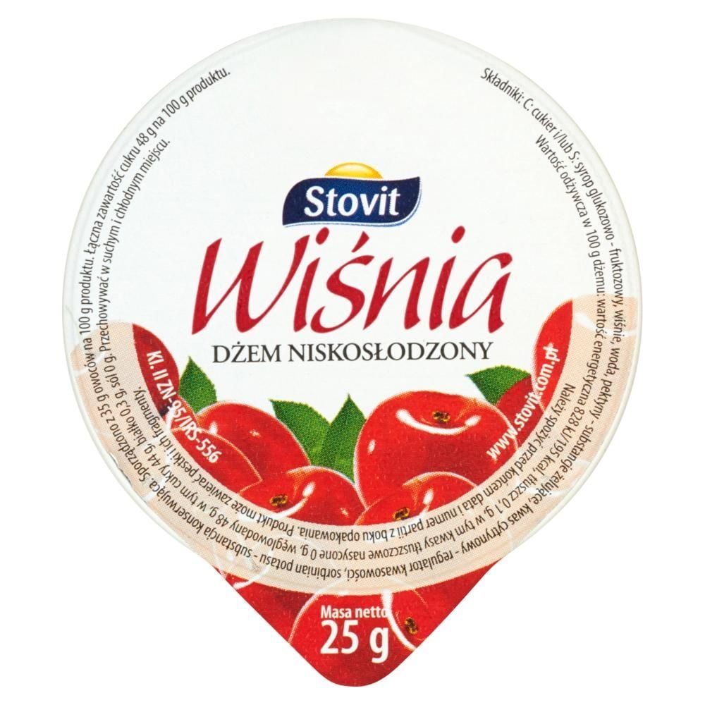 Stovit Wiśnia Dżem niskosłodzony 25 g